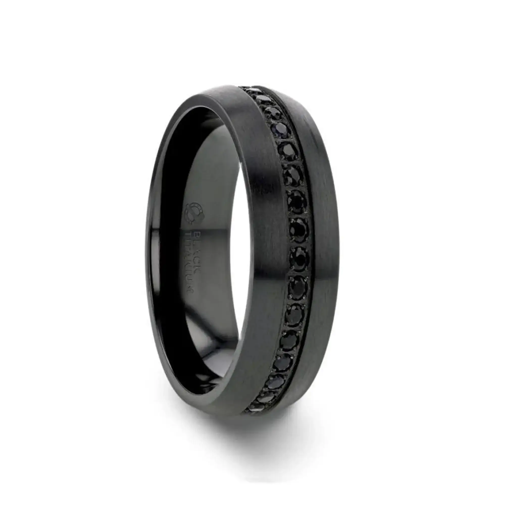 TALON Black Titanium Ring with Black Sapphires - 6mm - 8mm - Image 8