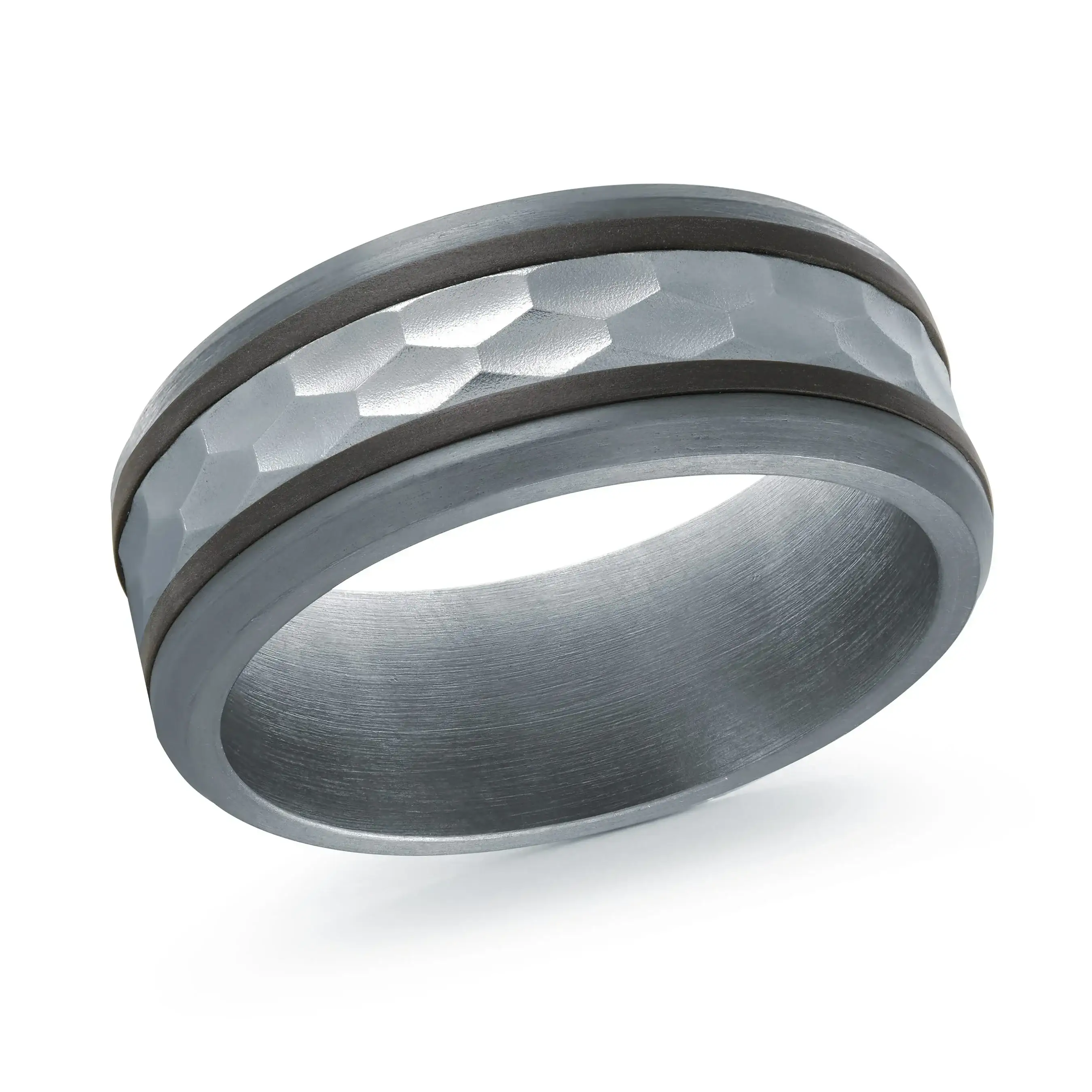 Tantalum with Carbon Fiber and 14K White Gold Ring from the Tantalum Collection by Malo - MRDTC-004-8BW