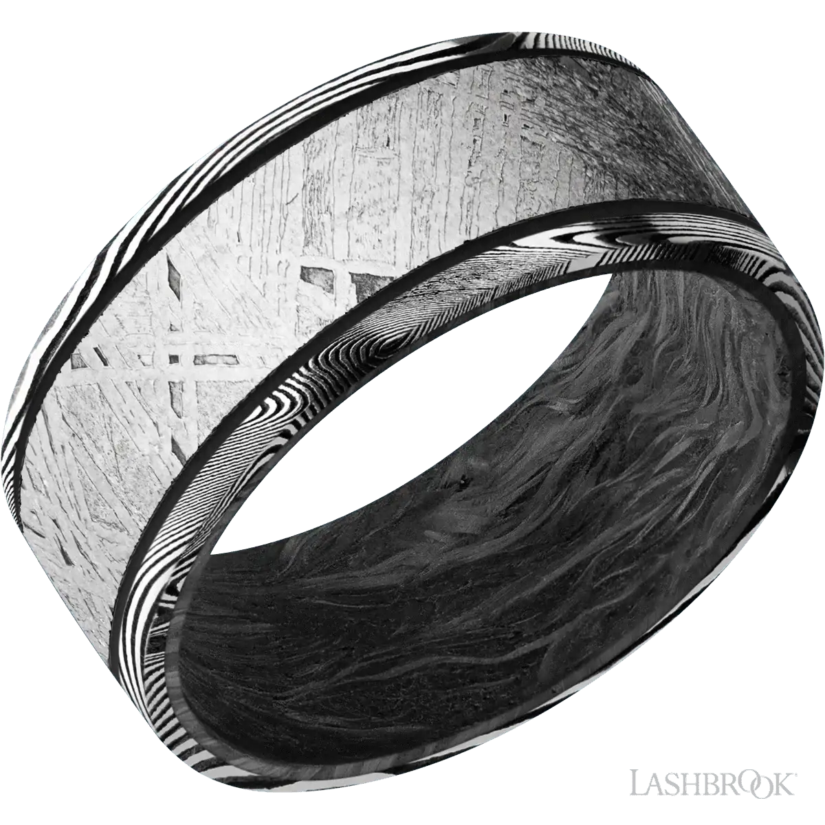 Tightweave with Acid Finish and Meteorite Inlay and Forged Carbon Fiber - 9MM