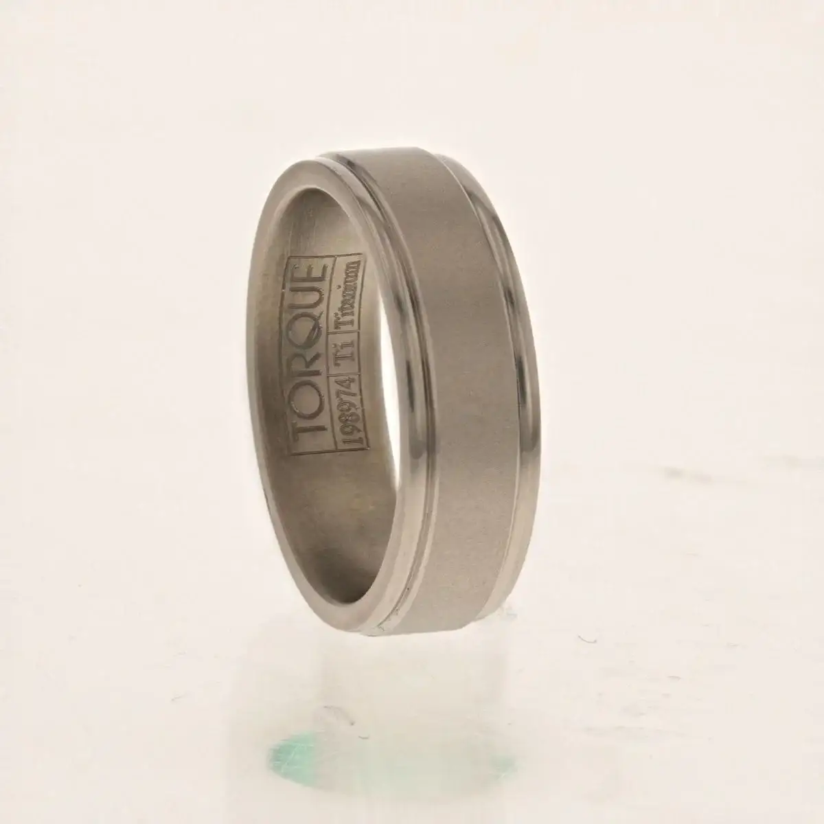 Titanium Wedding Band with Sandblast Center and High Polish Edges - 6mm
