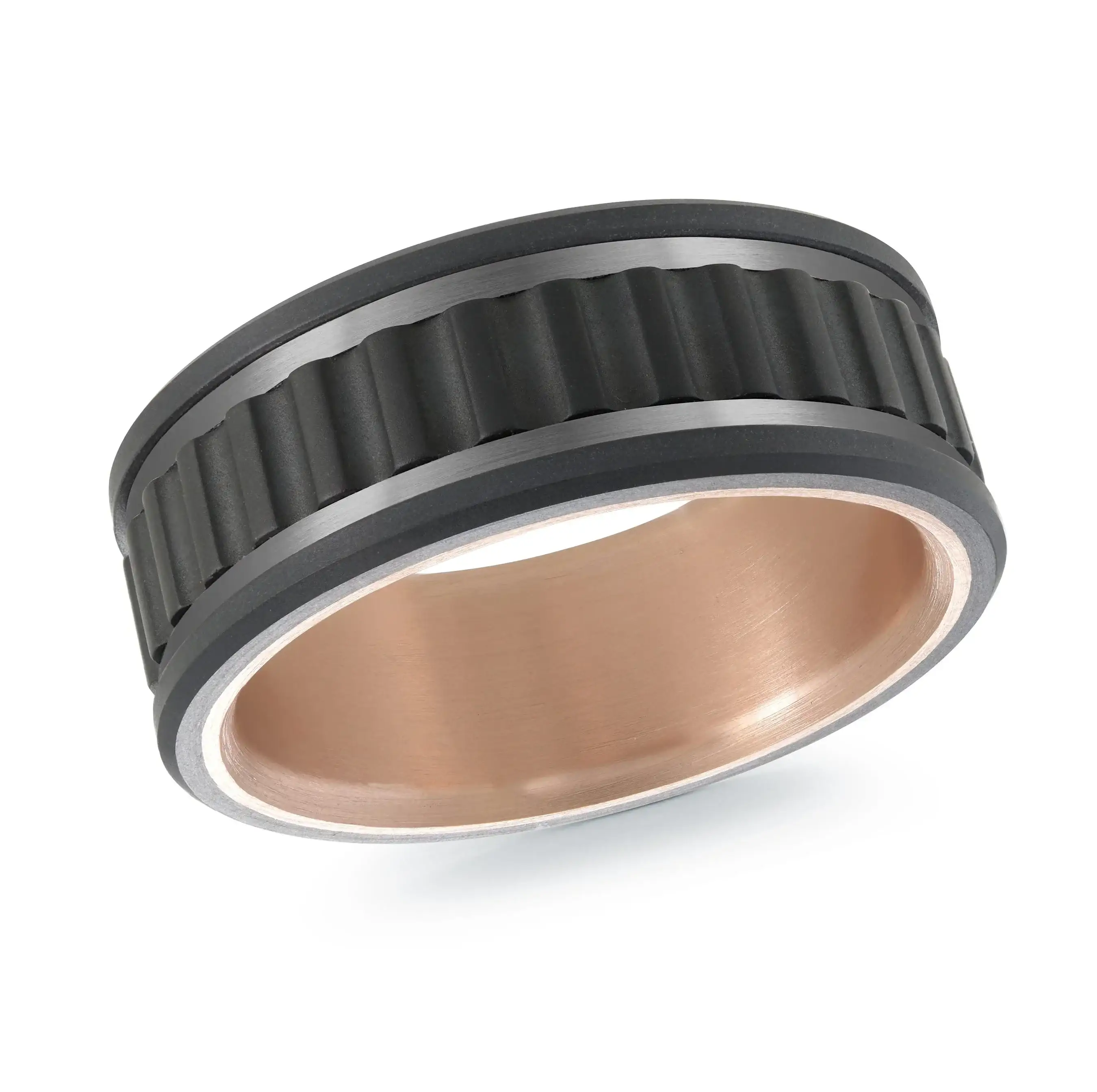 Titanium with 14K Rose Gold Ring from the Titanium Collection by Malo - MRDTI-017-9AP