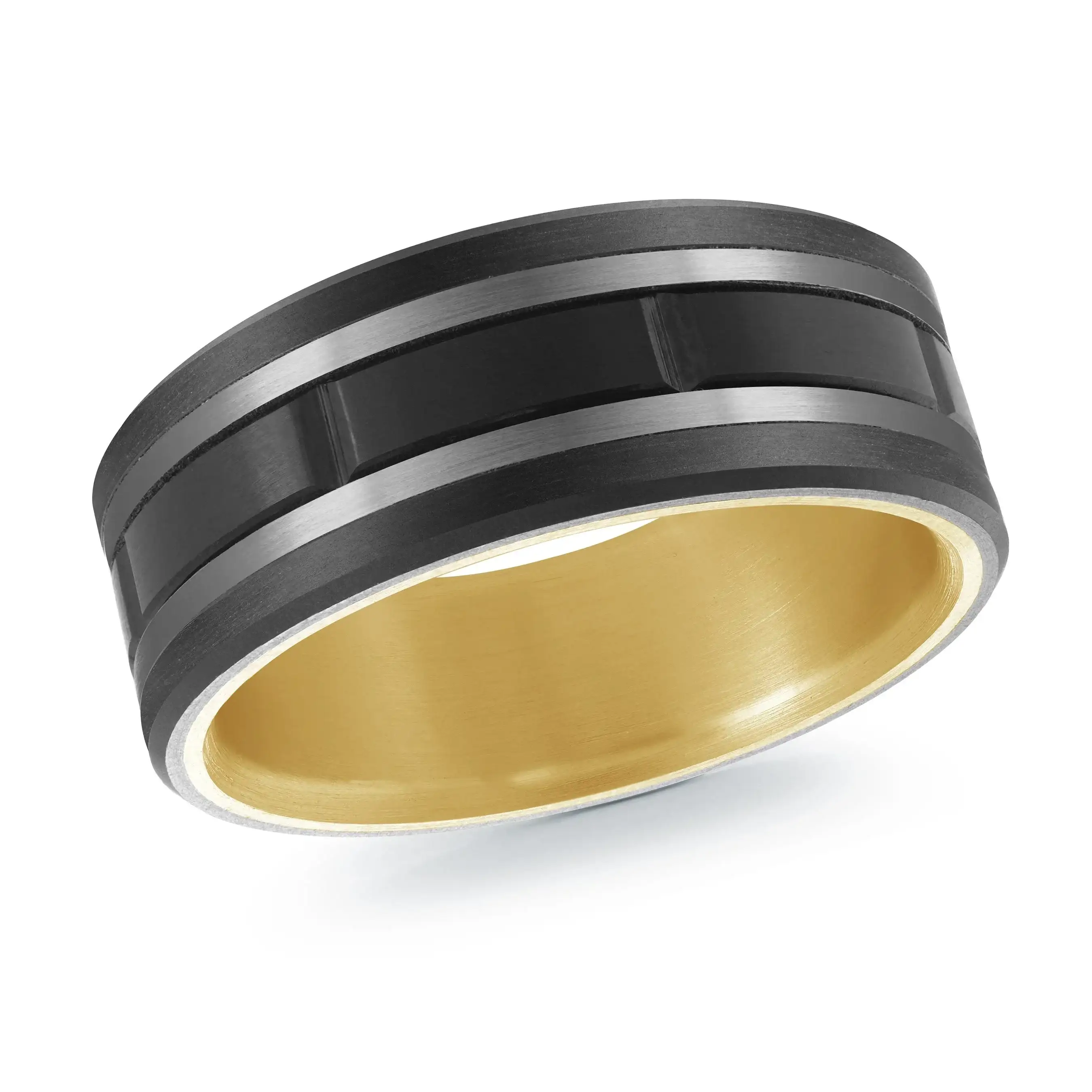 Titanium with 14K Yellow Gold Ring from the Titanium Collection by Malo - MRDTI-020-8AY