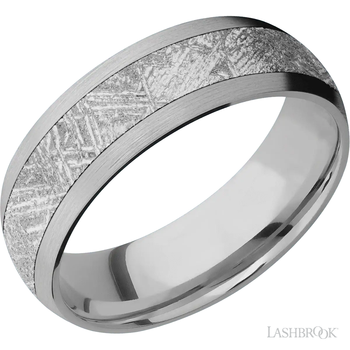 Titanium with Satin Finish and Meteorite Inlay - 7MM