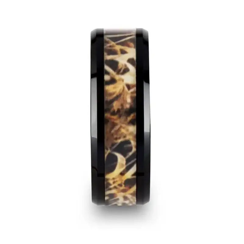 TUNDRA Black Ceramic Band with Leaves Grassland Camo Inlay - 8mm - Image 2