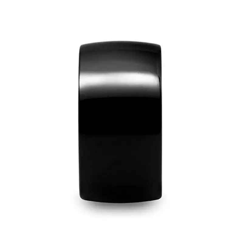 TWILIGHT Domed Black Tungsten Ring - 12mm - Image 2