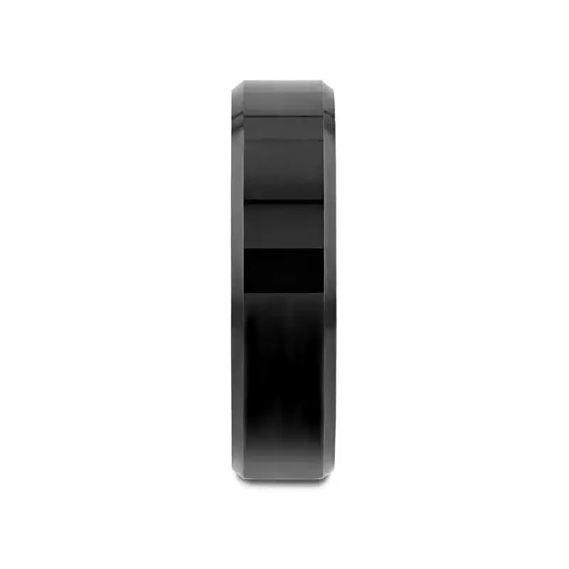 VIENNA Beveled Black Tungsten Band - 4mm - 6mm - Image 5