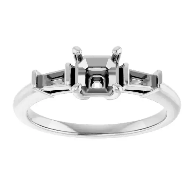 VIVIAN Lab Grown Diamond Engagement Ring Setting for Asscher Stones - Image 3