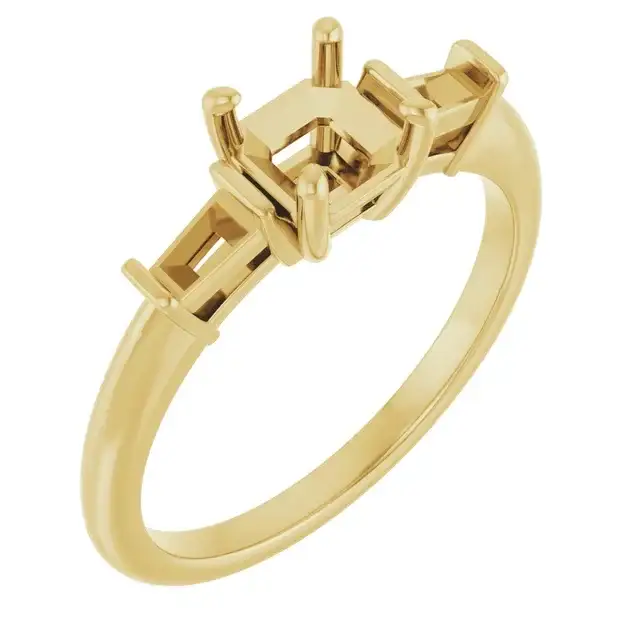 VIVIAN Lab Grown Diamond Engagement Ring Setting for Asscher Stones - Image 4