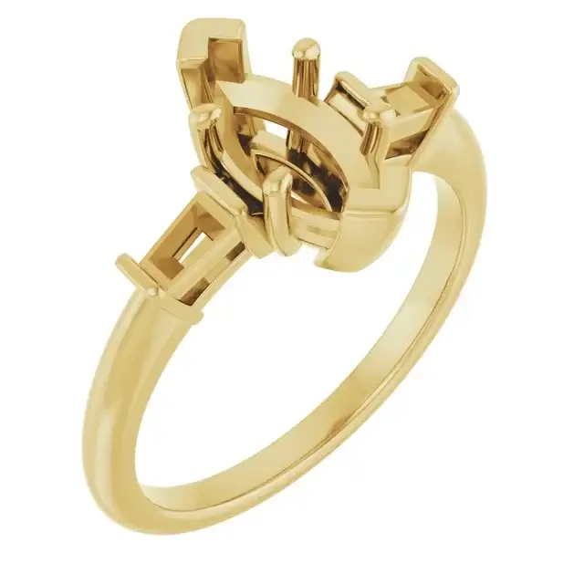 VIVIAN Lab Grown Diamond Engagement Ring Setting for Marquise Stones - Image 4