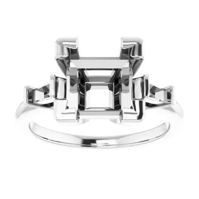 VIVIAN Lab Grown Diamond Engagement Ring Setting for Square Stones - Image 3