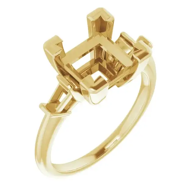 VIVIAN Lab Grown Diamond Engagement Ring Setting for Square Stones - Image 4