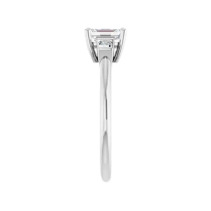 VIVIAN Platinum Emerald Cut Lab Grown Diamond Engagement Ring - Image 2