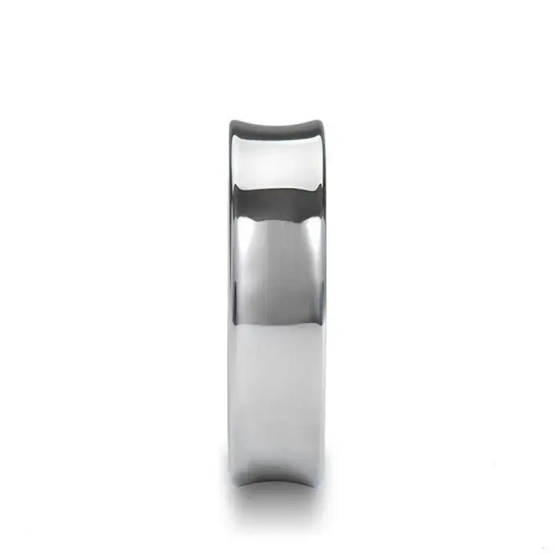 WASHINGTON Concave Tungsten Wedding Band with Polished Finish - 4mm to 8mm - Image 2