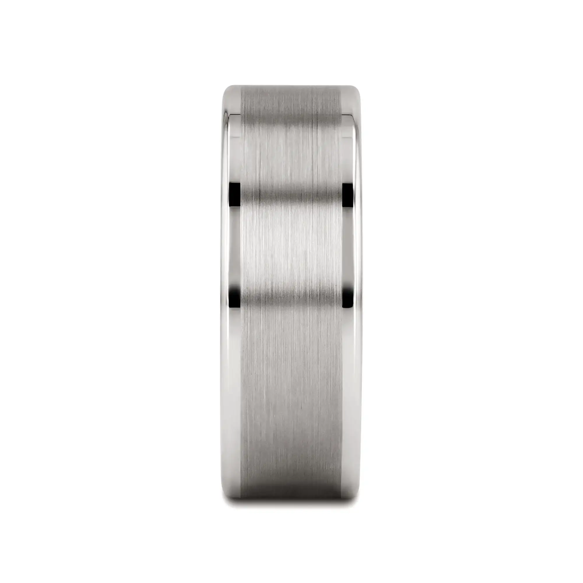 WAYNE Flat White Tungsten Wedding Band with Brushed Finished Center - 4mm - 8mm - Image 2