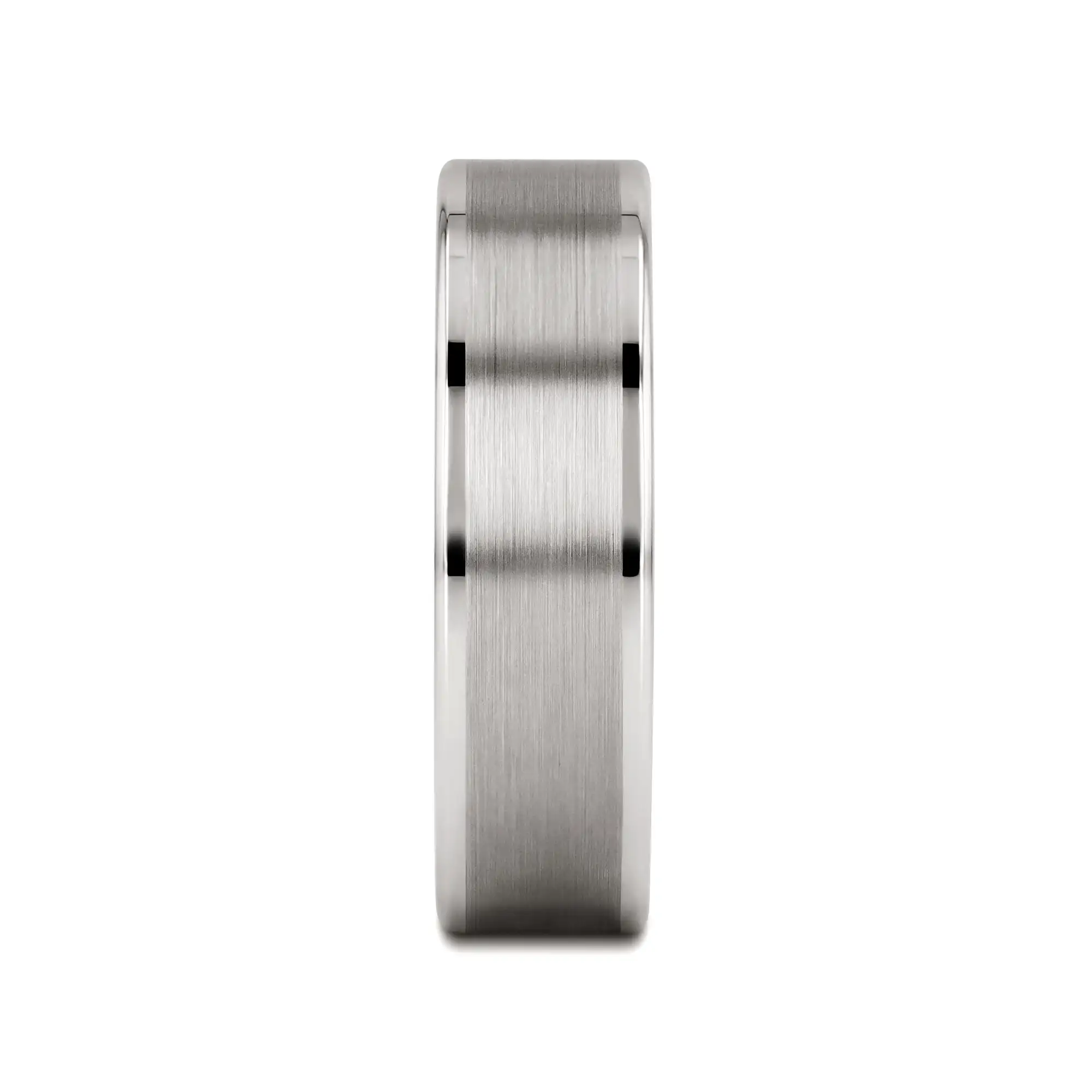 WAYNE Flat White Tungsten Wedding Band with Brushed Finished Center - 4mm - 8mm - Image 5
