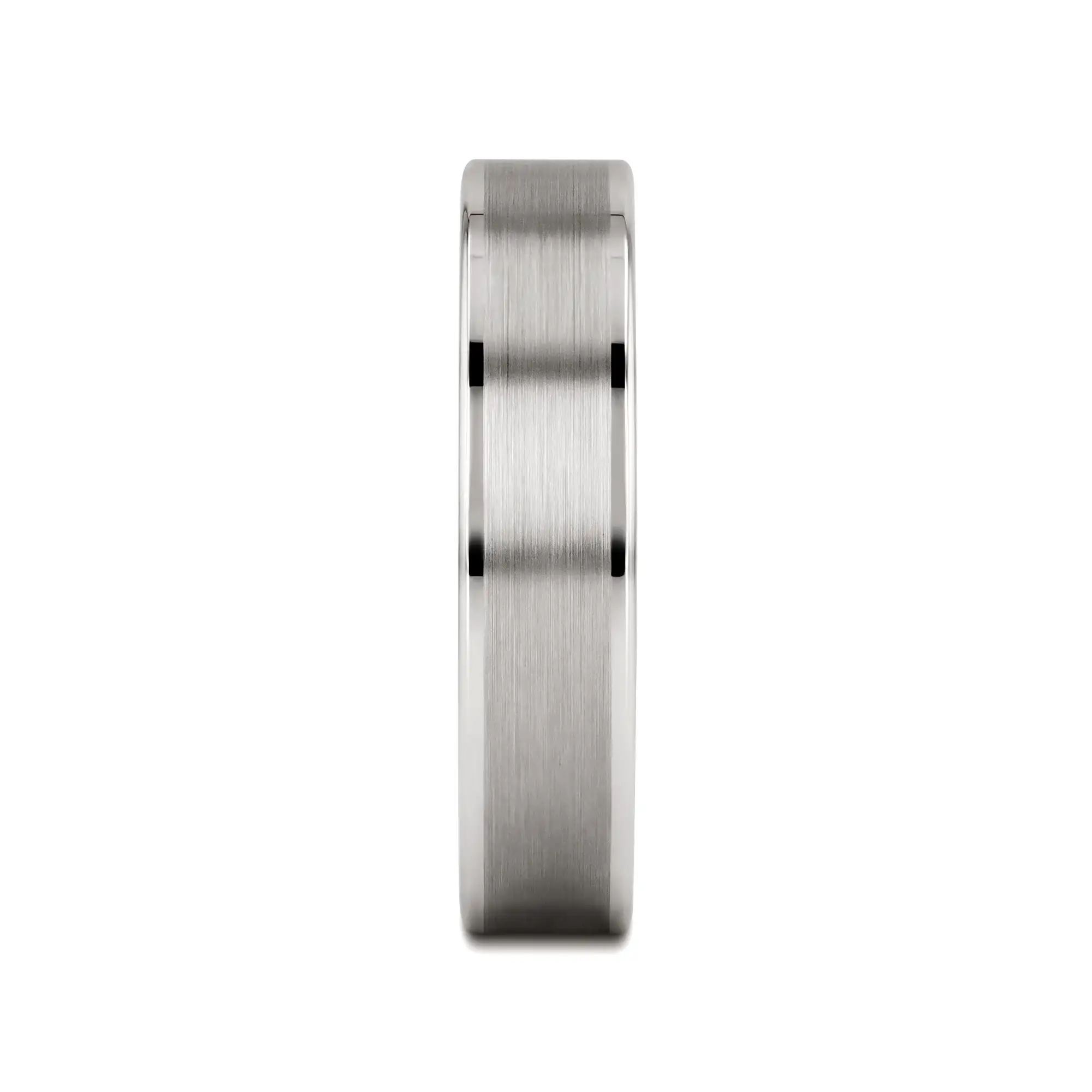 WAYNE Flat White Tungsten Wedding Band with Brushed Finished Center - 4mm - 8mm - Image 8