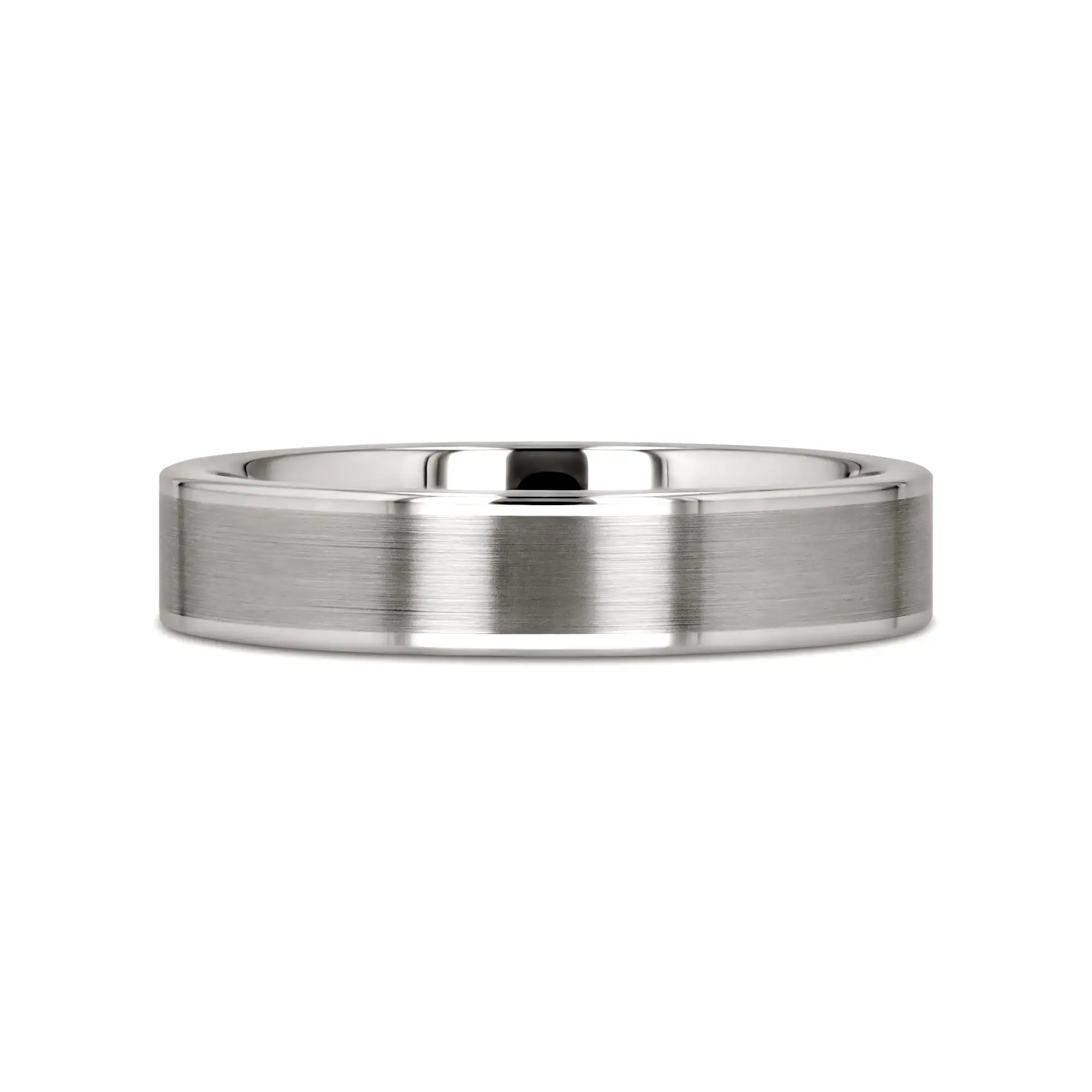 WAYNE Flat White Tungsten Wedding Band with Brushed Finished Center - 4mm - 8mm - Image 9