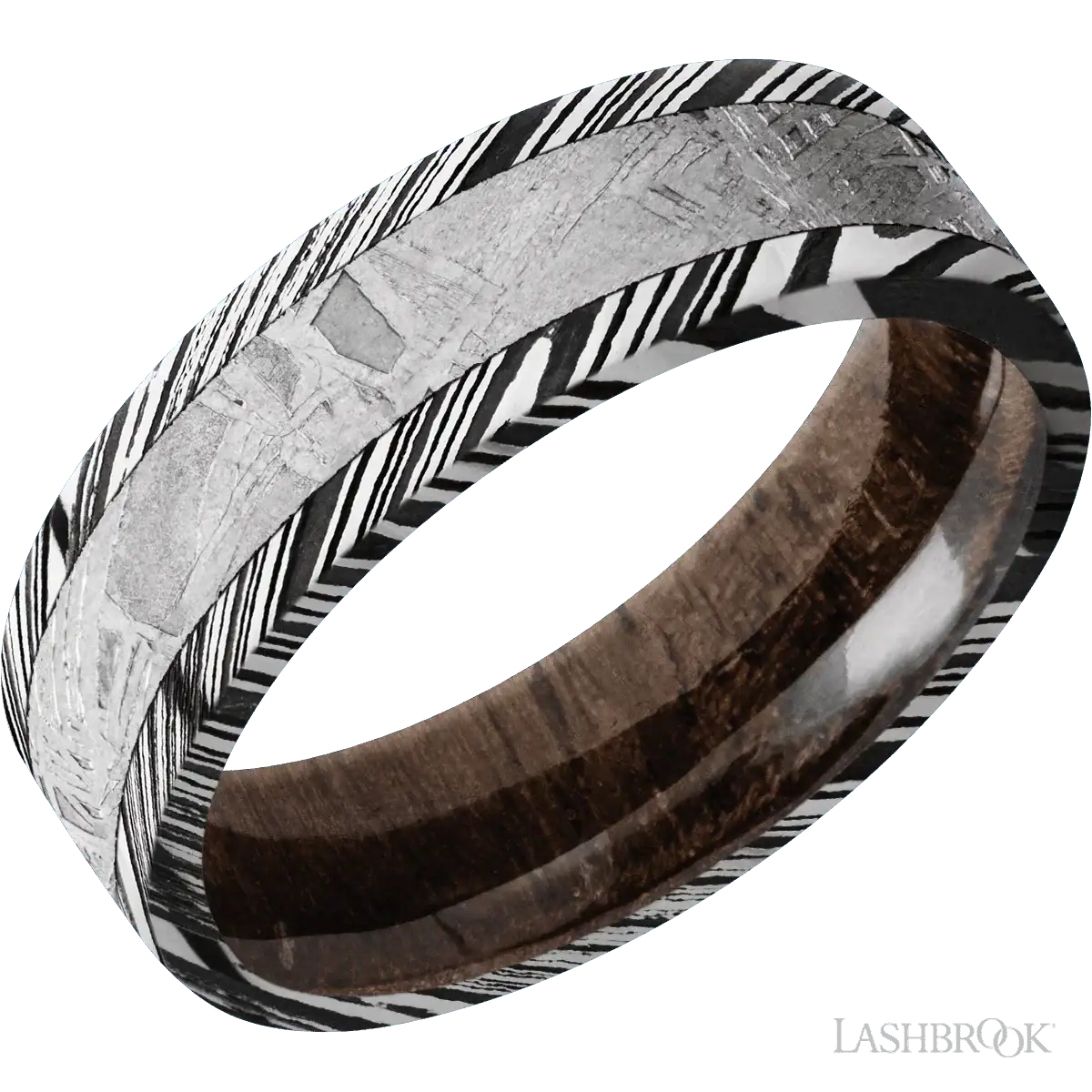 Woodgrain with Acid Finish and Meteorite Inlay and Walnut - 7MM