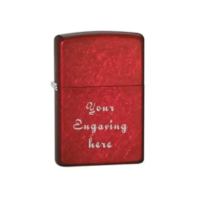 Zippo Lighter Candy Apple Red Classic Engravable Grooms Gift USA - Image 4