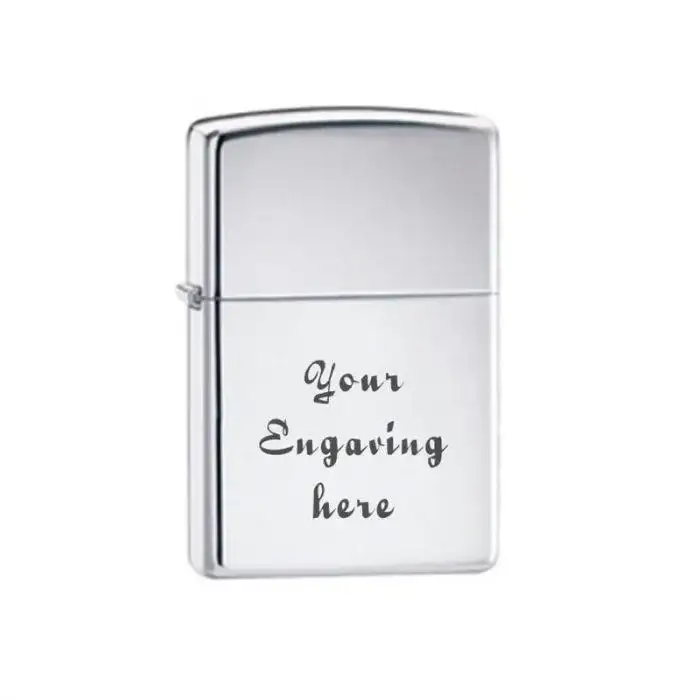 Zippo Lighter High Polished Chrome Classic Engravable Grooms Gift USA - Image 3